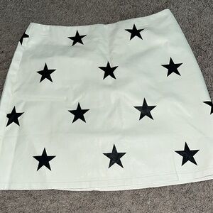 American Threads leather star mini skirt